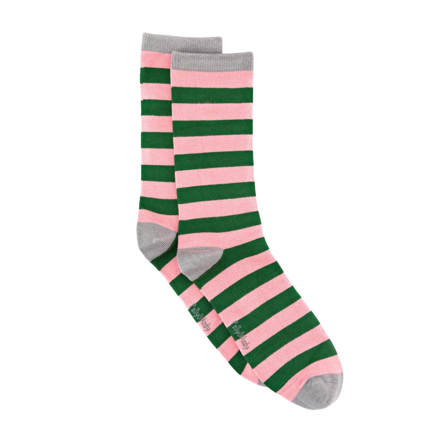 Pink & Green Stripe Bamboo Sock (seamless toe)