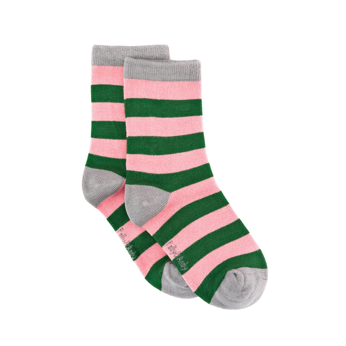 Pink & Green Stripe Bamboo Sock (seamless toe)