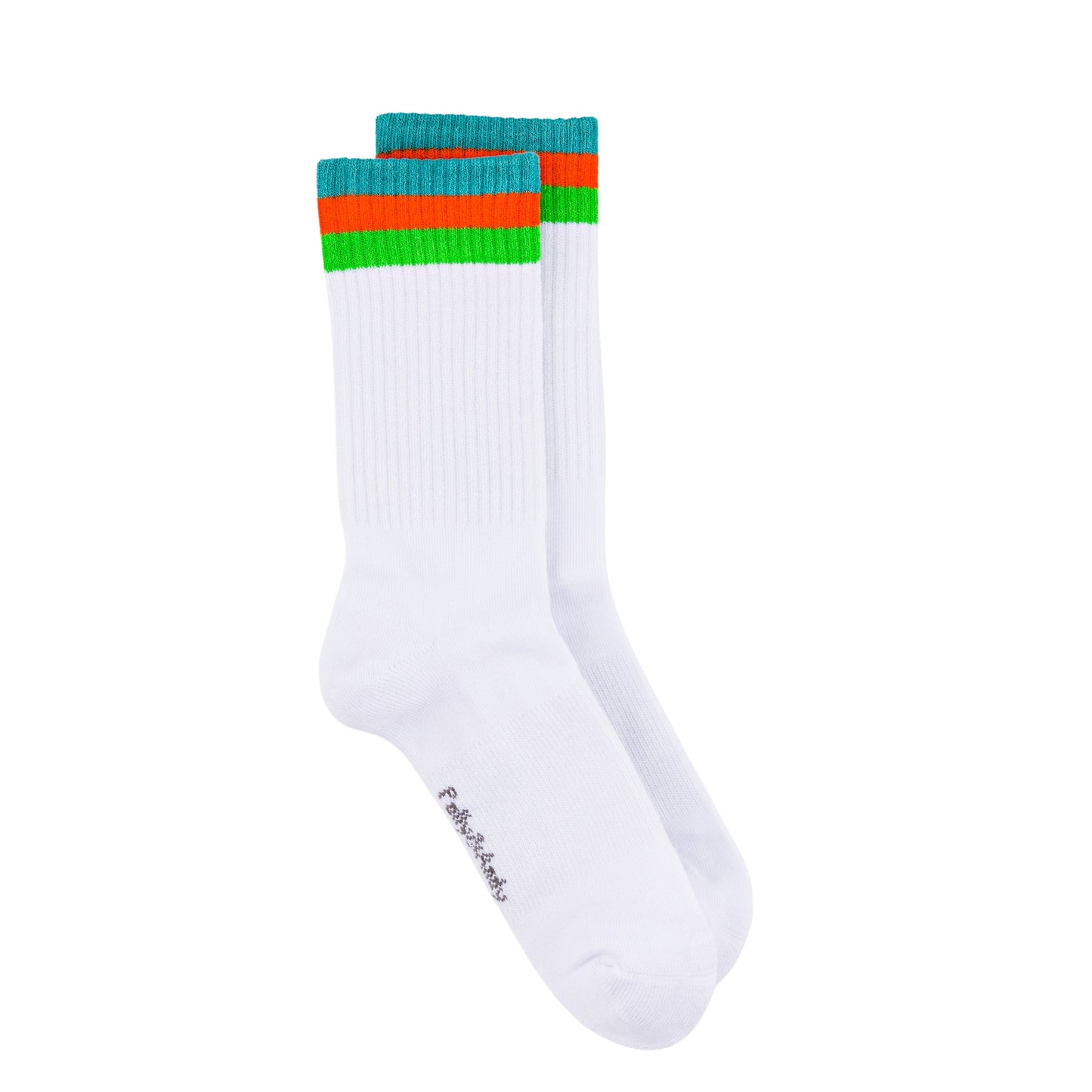 White & Green Bamboo Hiking Socks (seamless toe)