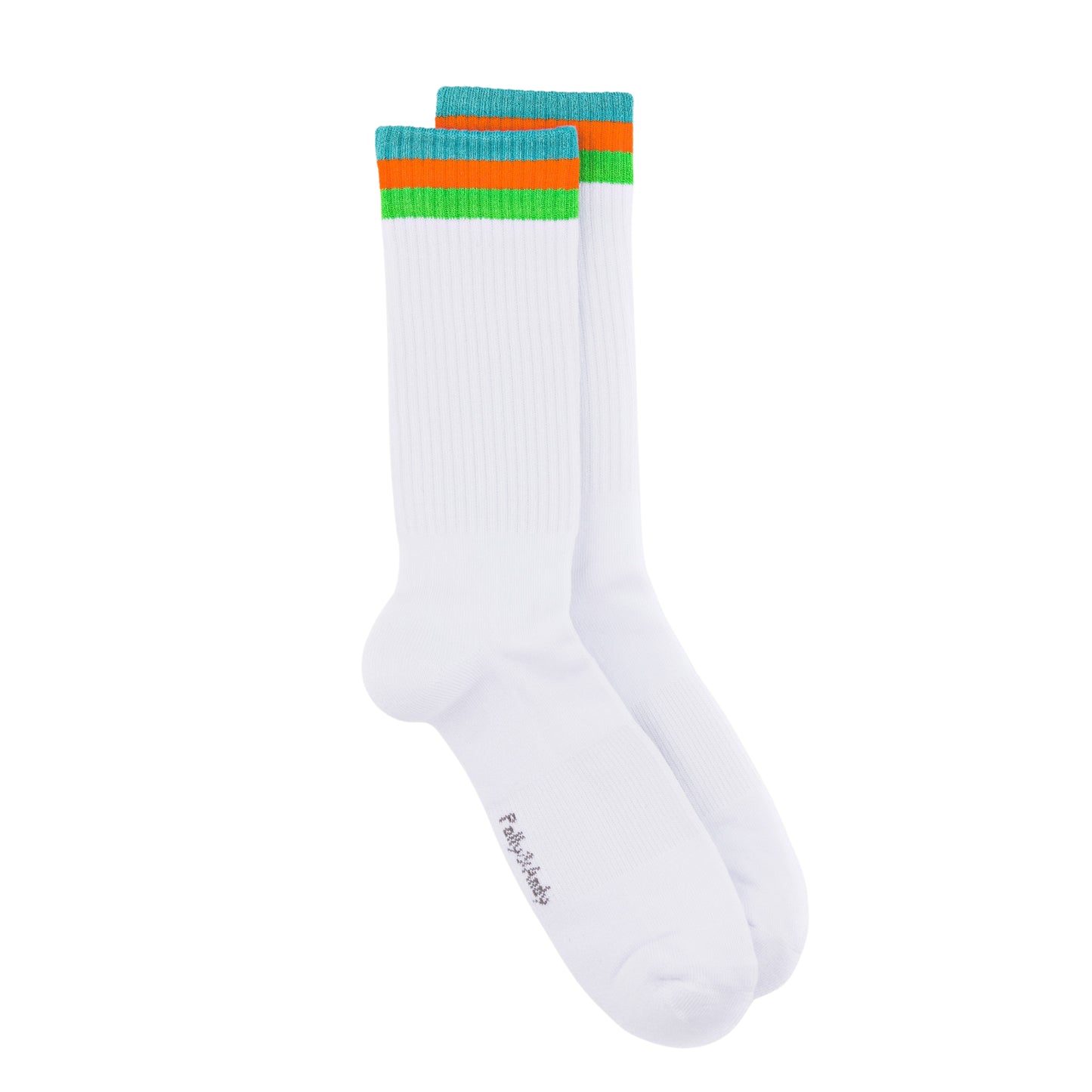 White & Green Bamboo Hiking Socks (seamless toe)