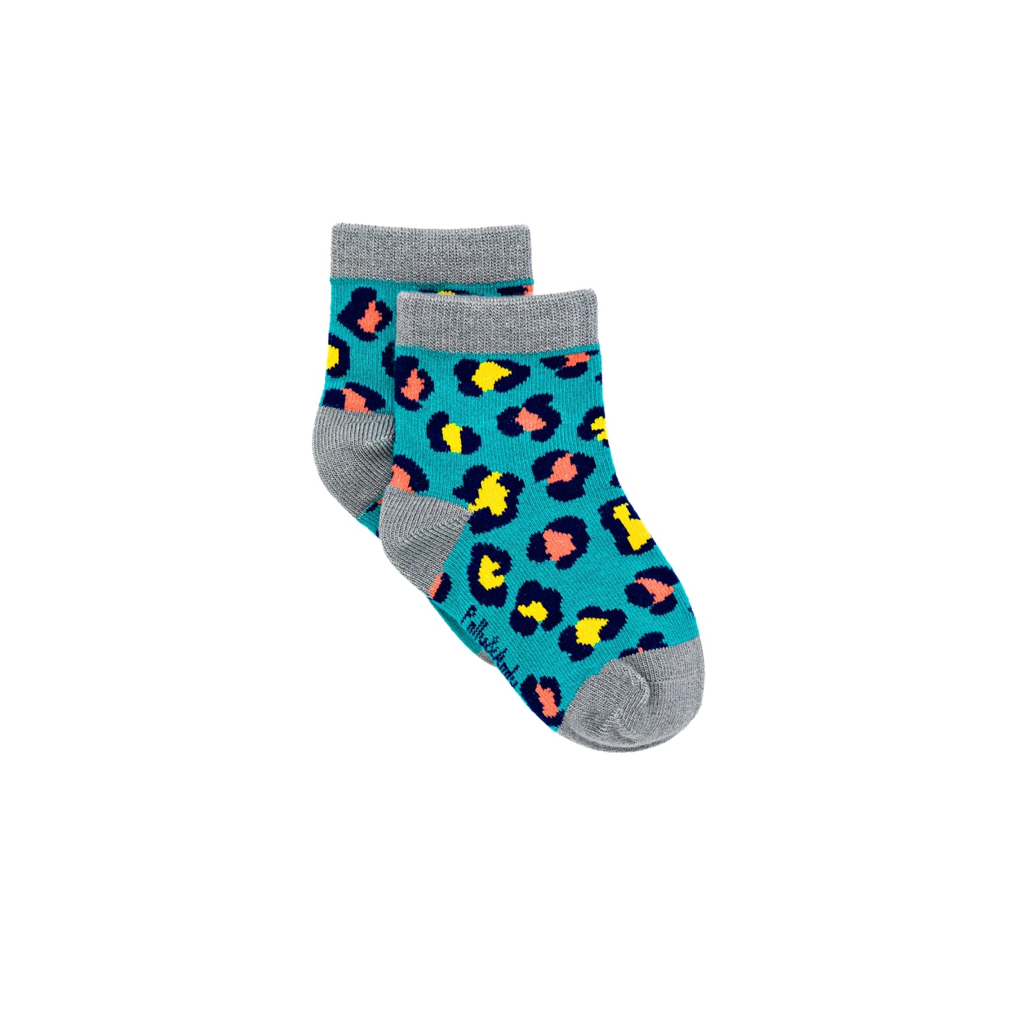 Teal Leopard Bamboo Sock (seamless toe)