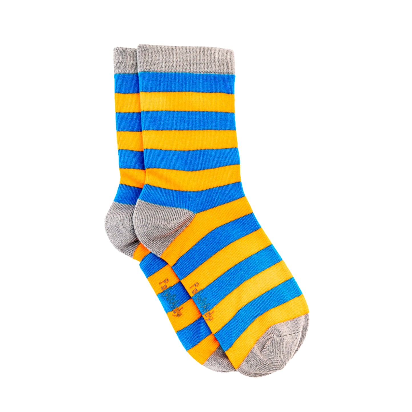 Blue & Orange Stripe Bamboo Sock (seamless toe)