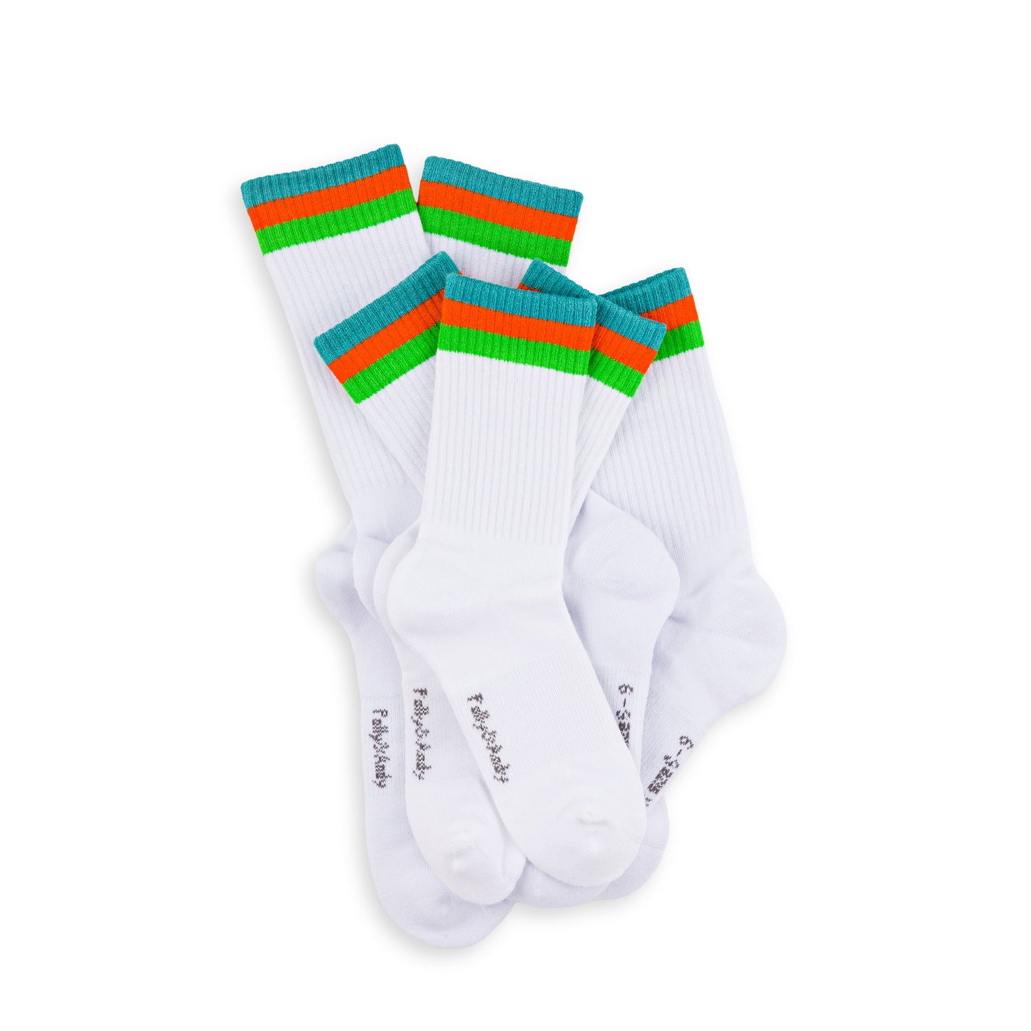 White & Green Bamboo Hiking Socks (seamless toe)