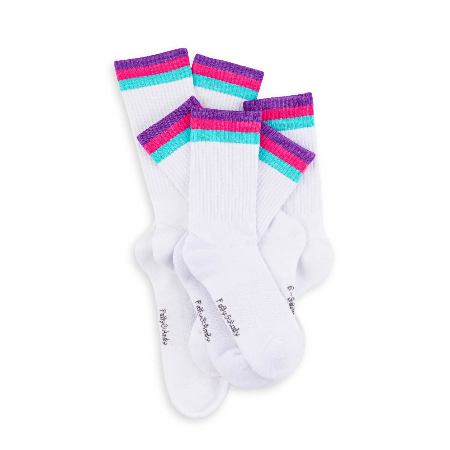 White & Pink Bamboo Hiking Socks (seamless toe)