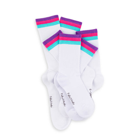 White & Pink Bamboo Hiking Socks (seamless toe)