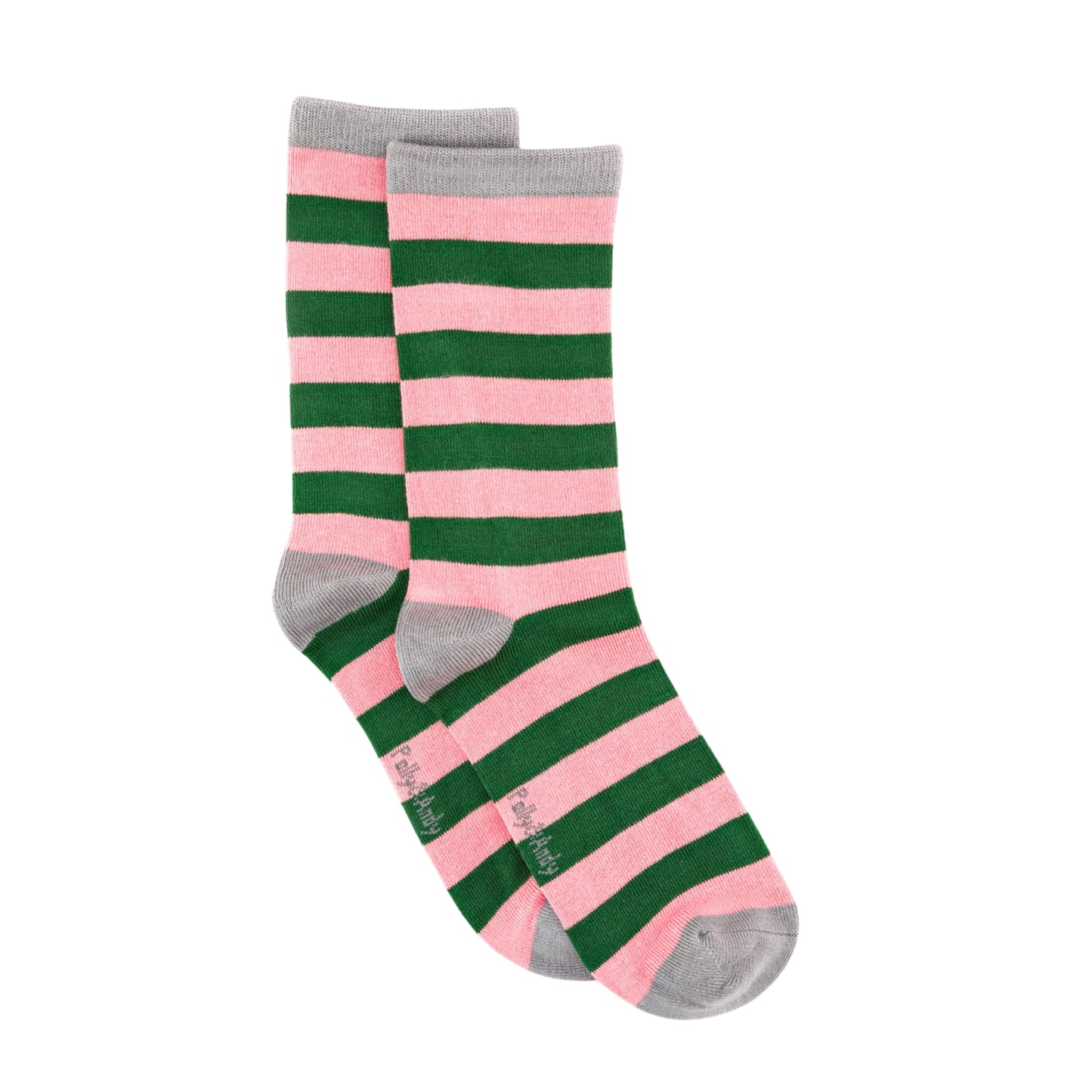 Pink & Green Stripe Bamboo Sock (seamless toe)