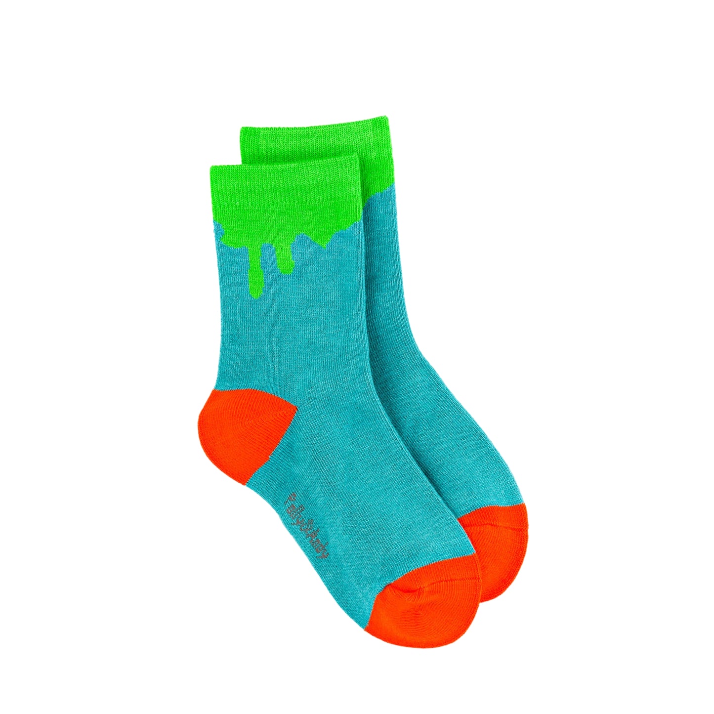 Green Paint Drip Bamboo Sock (seamless toe)