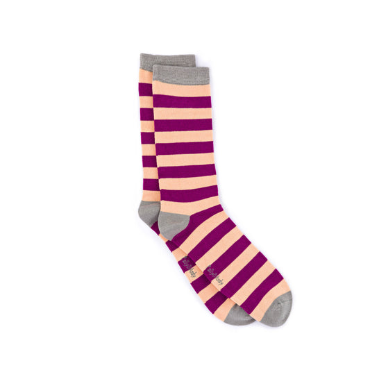 Soft Top - Bamboo Peach & Purple Stripe Seamless Sock