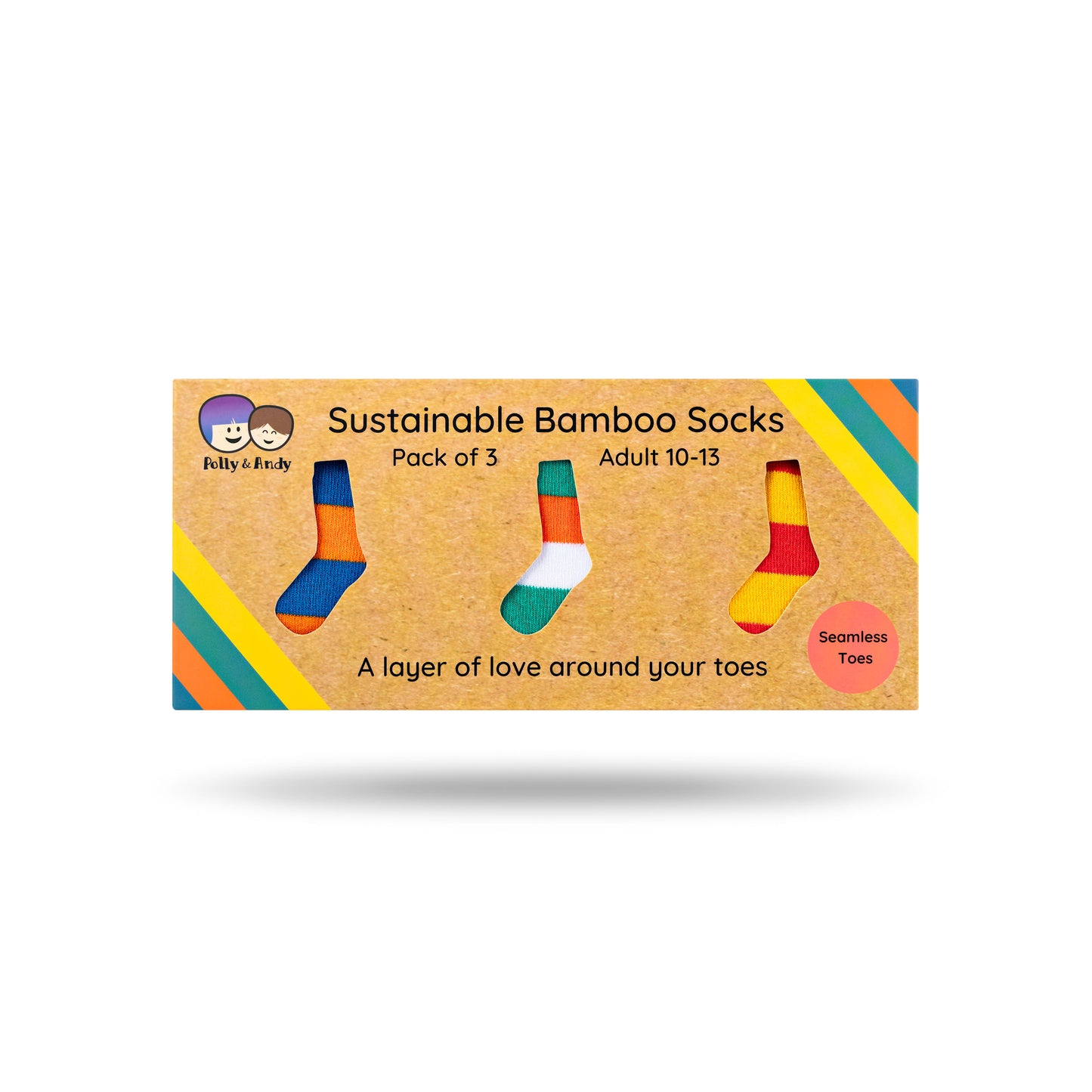 Gift Box - Set of 3 Bamboo Socks (Adult UK 10 - 13)