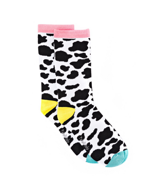 Cow Print Bamboo Sock (seamless toe)
