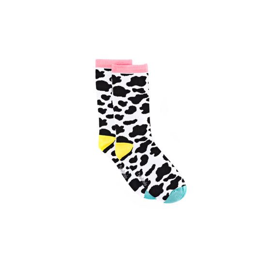 Cow Print Bamboo Sock (seamless toe)