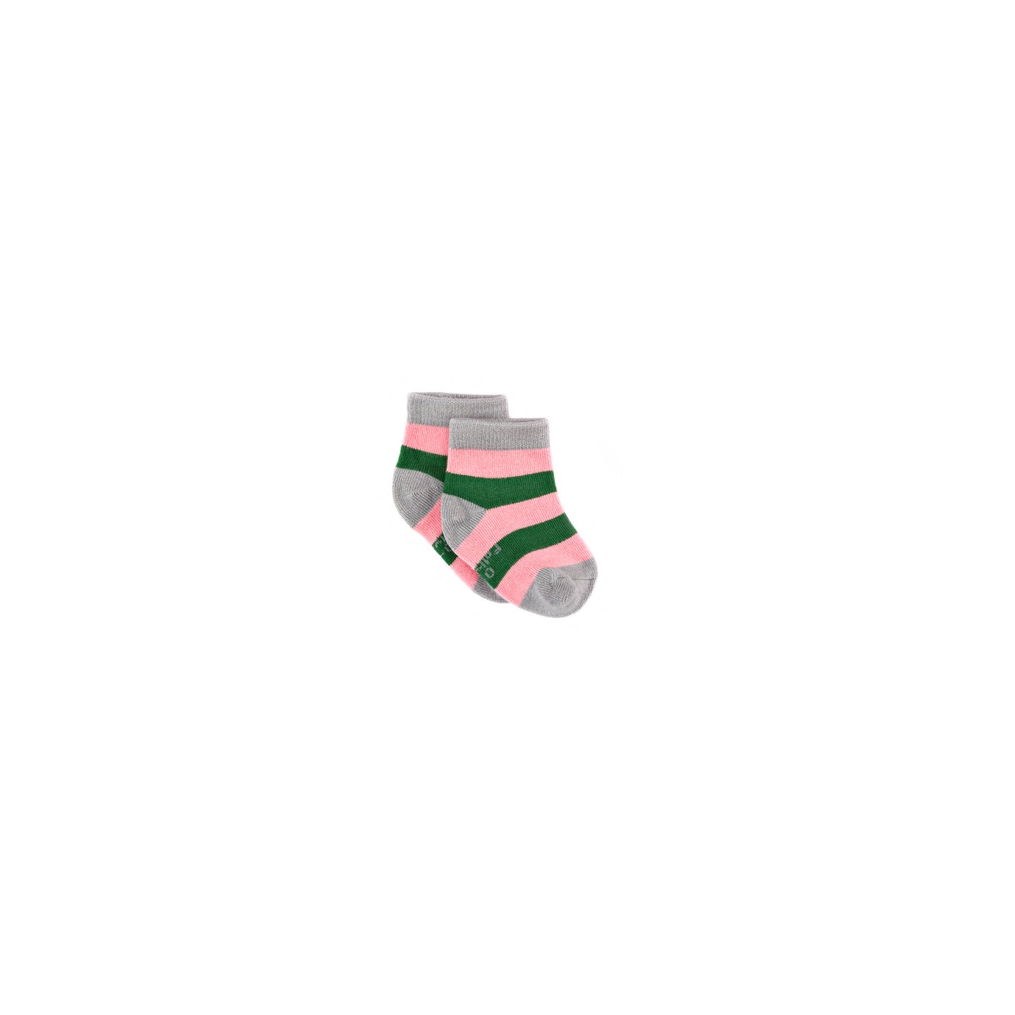Christmas Pink & Green Stripe Bamboo Sock (seamless toe)