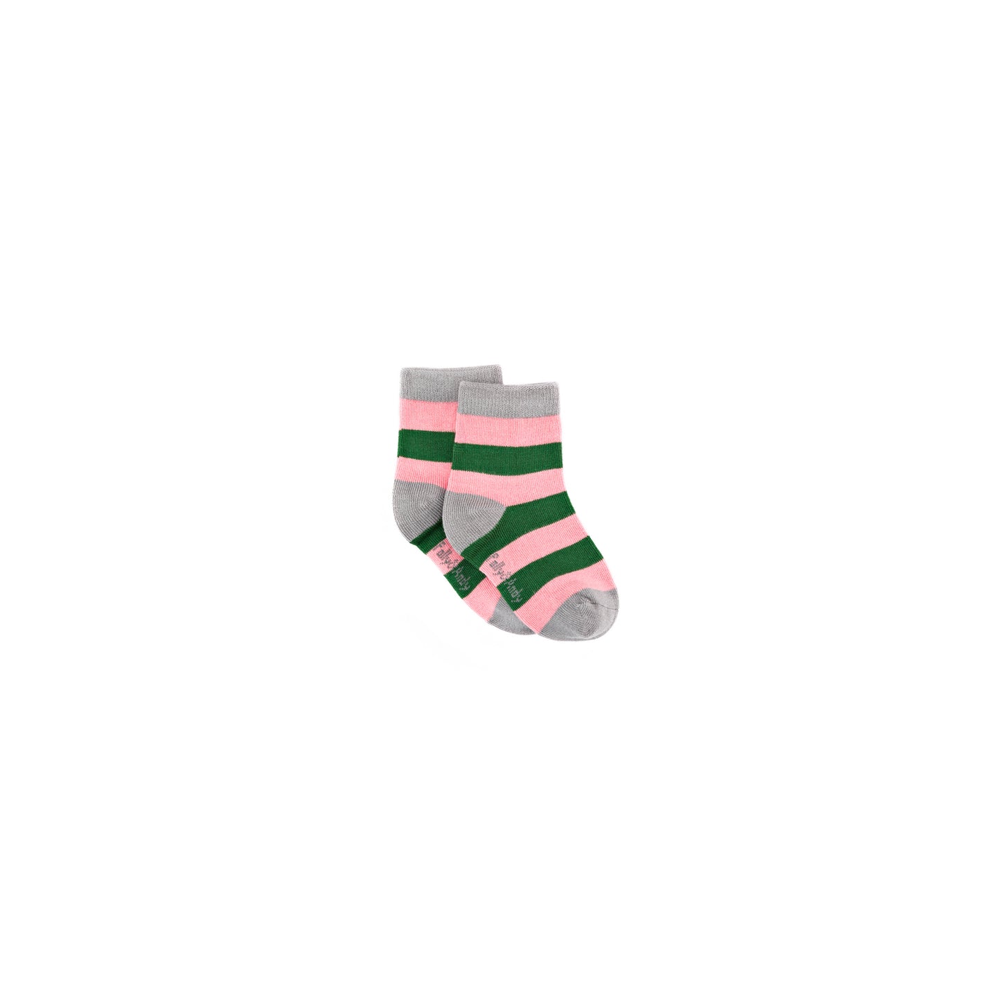 Christmas Pink & Green Stripe Bamboo Sock (seamless toe)