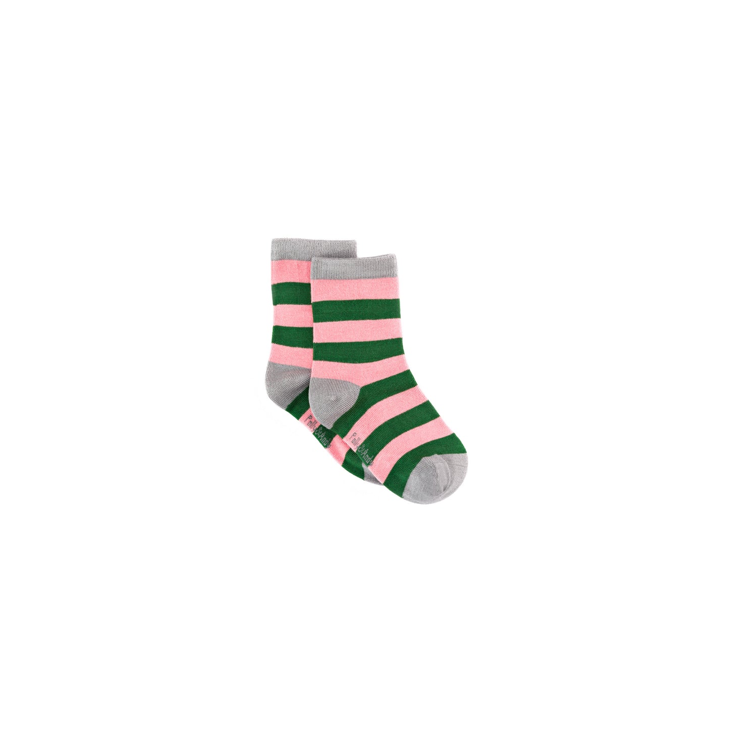 Christmas Pink & Green Stripe Bamboo Sock (seamless toe)