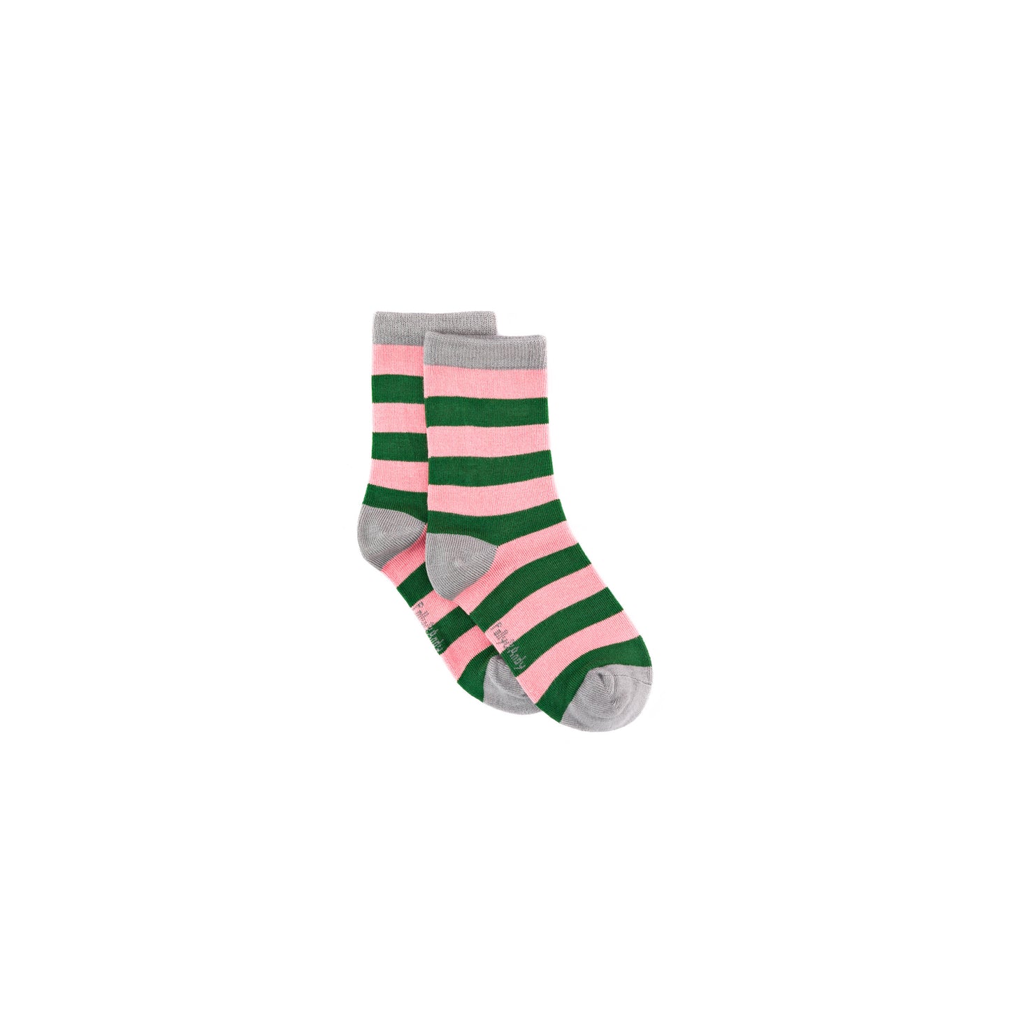 Pink & Green Stripe Bamboo Sock (seamless toe)