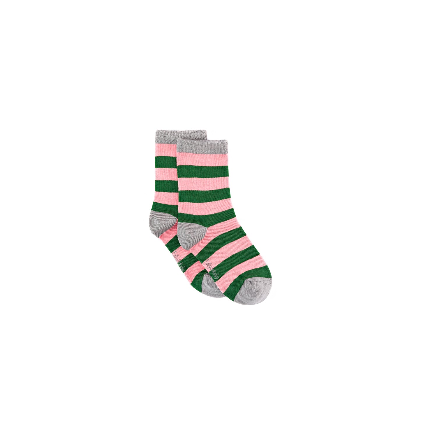 Christmas Pink & Green Stripe Bamboo Sock (seamless toe)