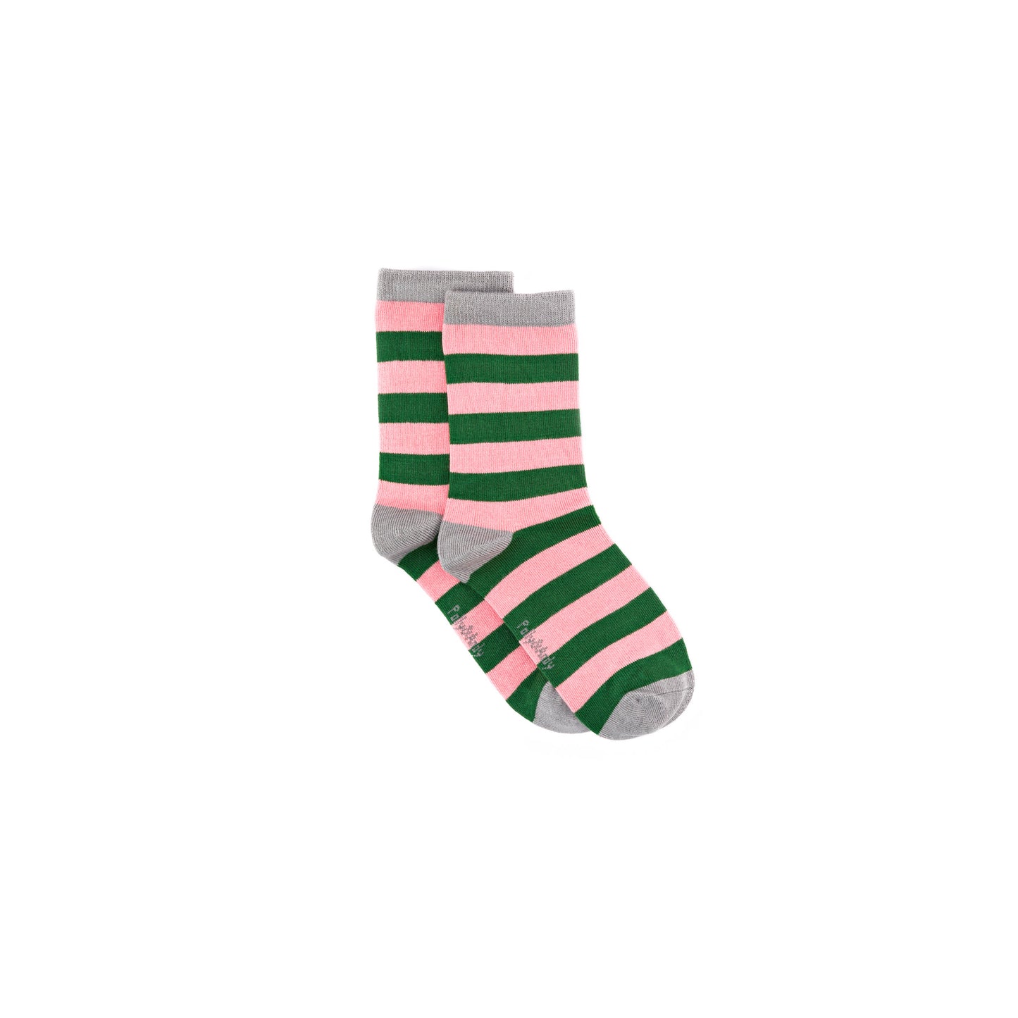 Christmas Pink & Green Stripe Bamboo Sock (seamless toe)