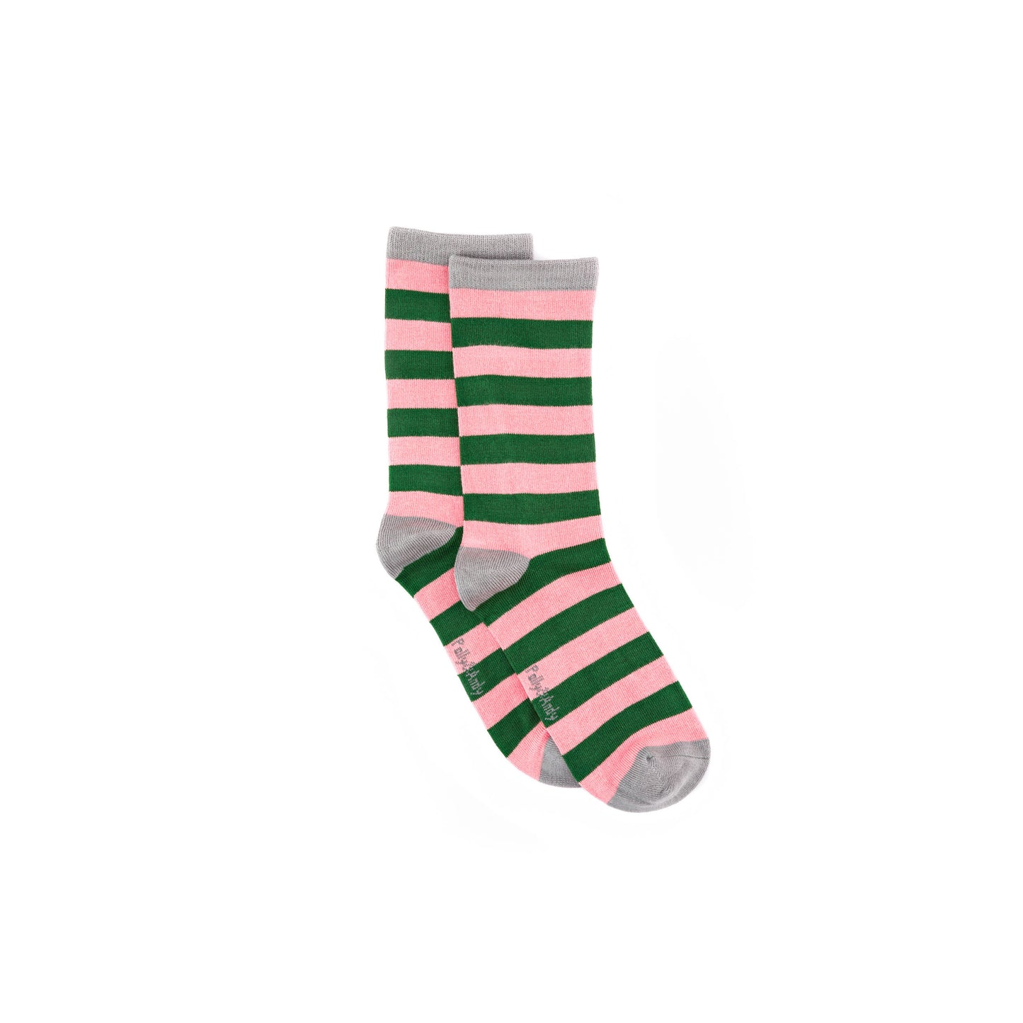 Christmas Pink & Green Stripe Bamboo Sock (seamless toe)