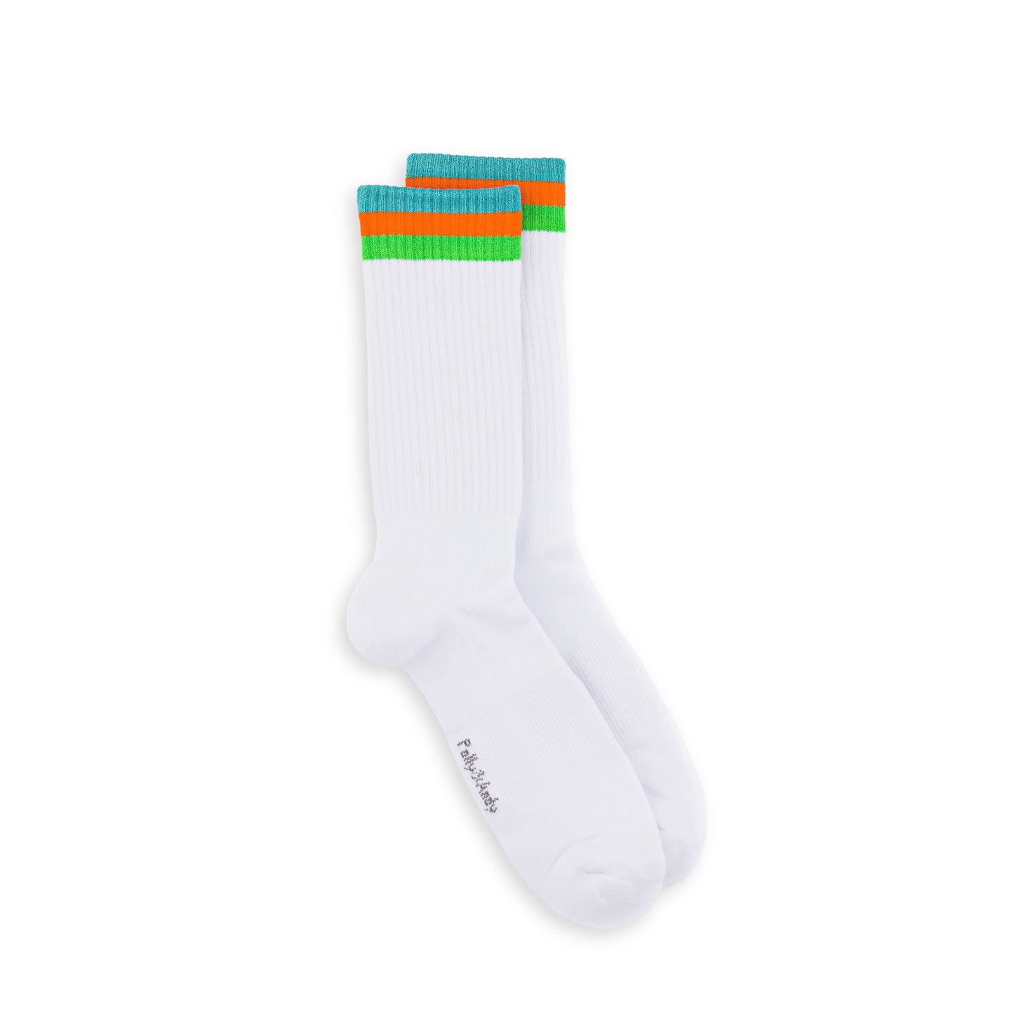 White & Green Bamboo Hiking Socks (seamless toe)