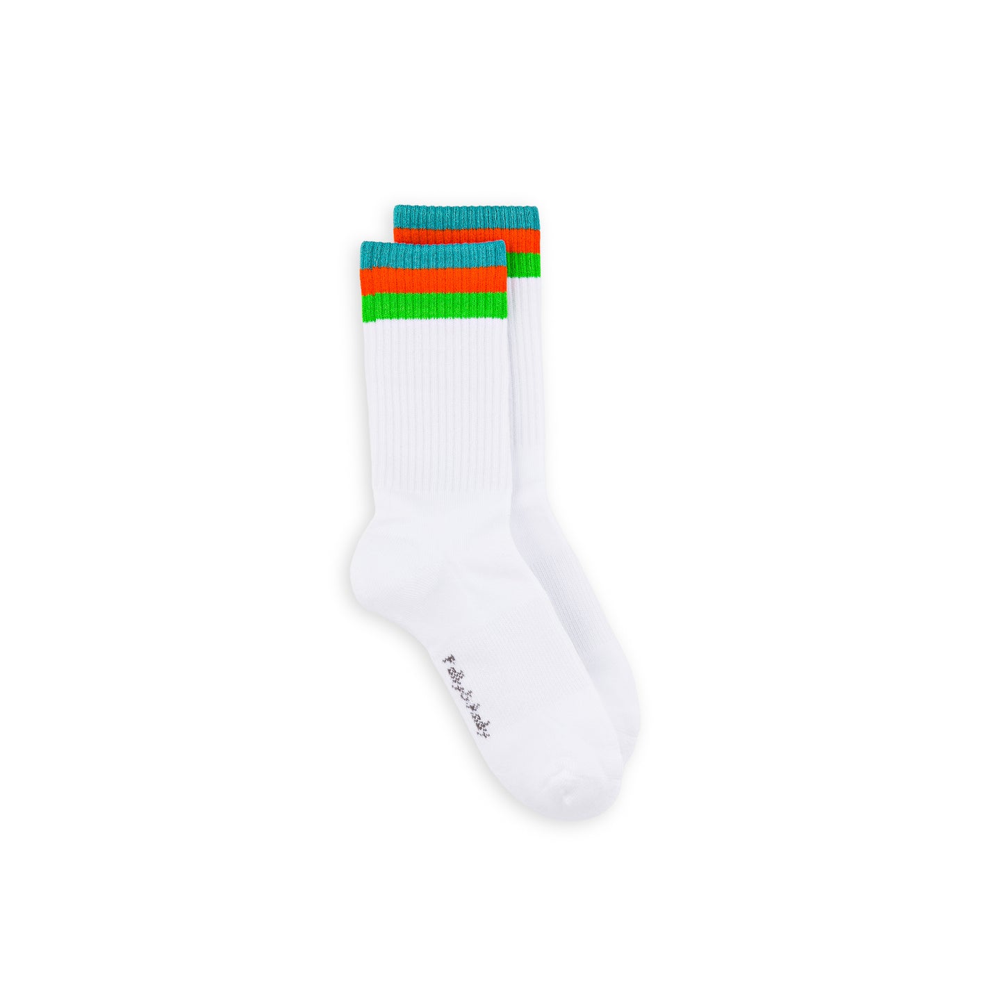 White & Green Bamboo Hiking Socks (seamless toe)