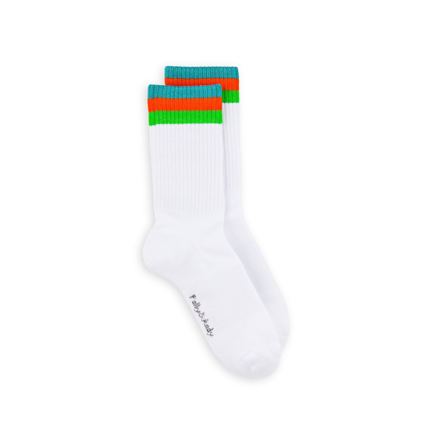 White & Green Bamboo Hiking Socks (seamless toe)