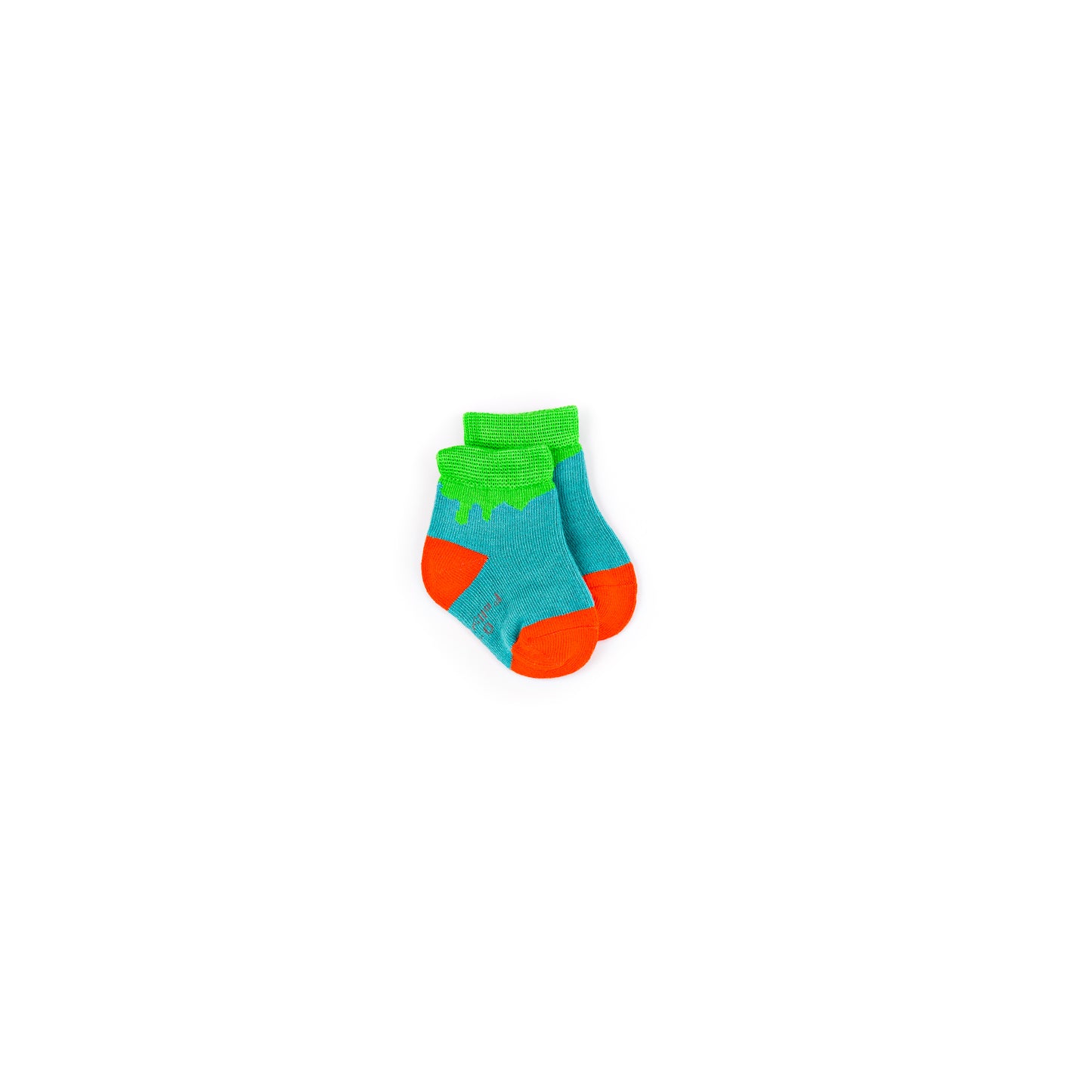 Green Paint Drip Bamboo Sock (seamless toe)