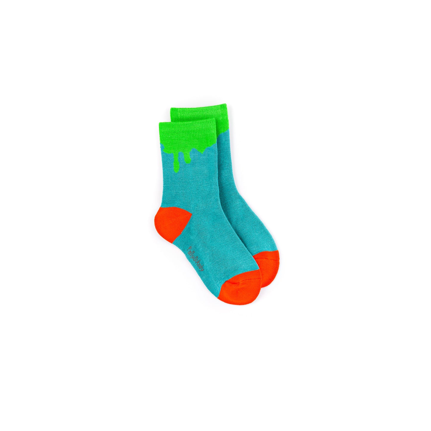 Green Paint Drip Bamboo Sock (seamless toe)
