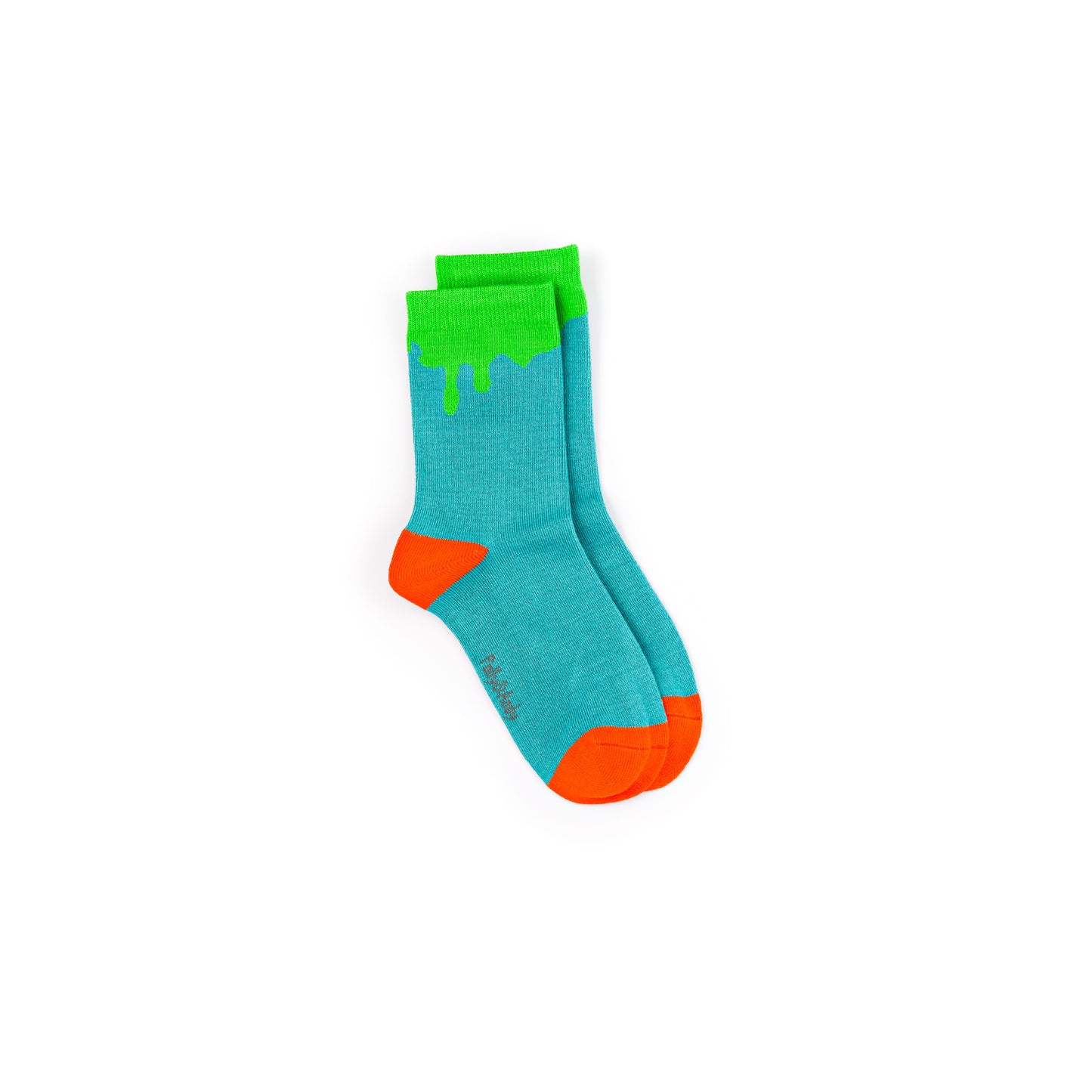 Green Paint Drip Bamboo Sock (seamless toe)