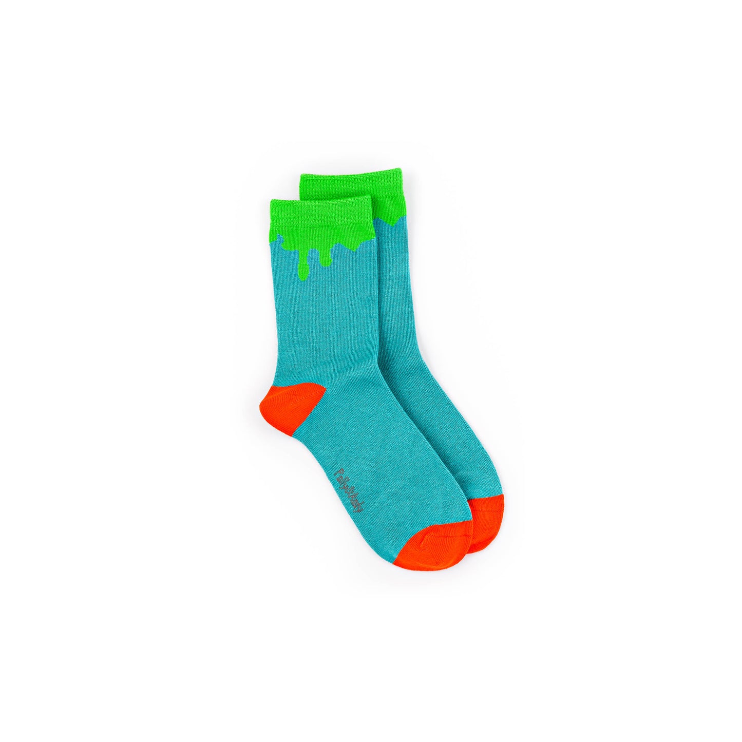 Green Paint Drip Bamboo Sock (seamless toe)
