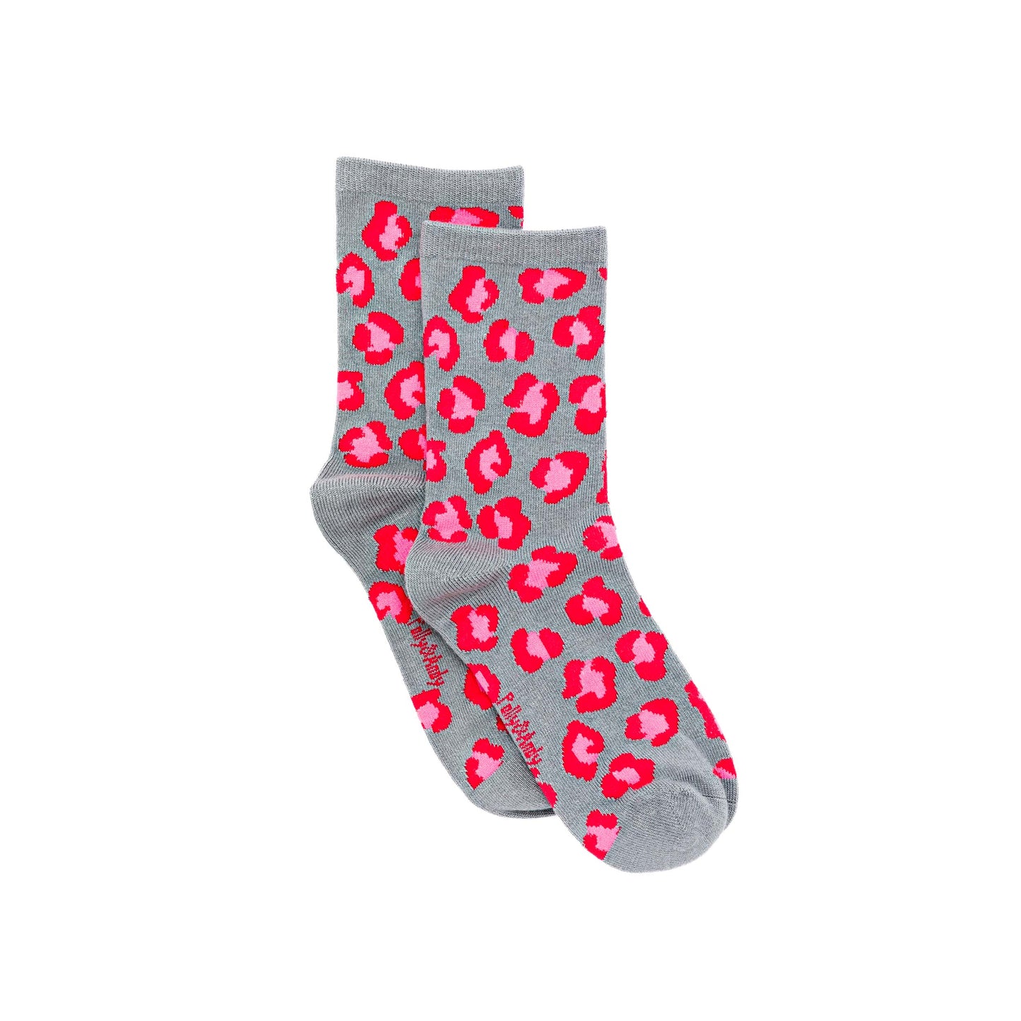 Pink & Red Leopard Bamboo Sock (seamless toe)