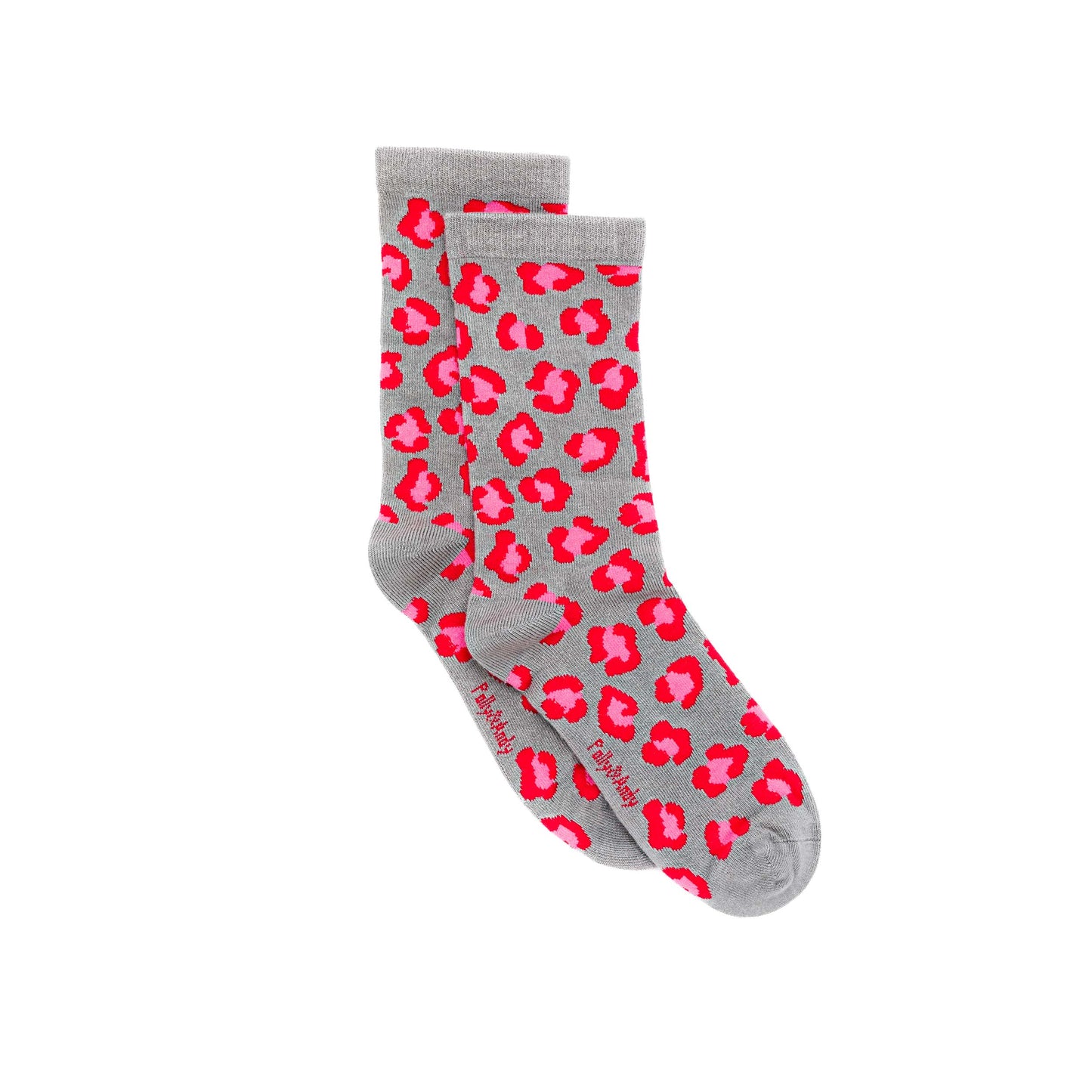 Pink & Red Leopard Bamboo Sock (seamless toe)