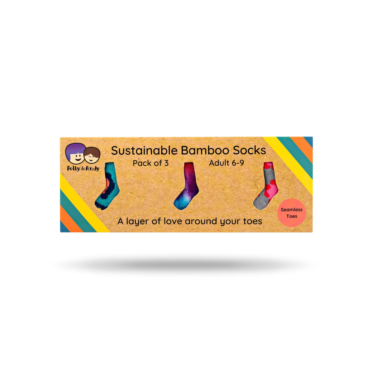 Gift Box - Set of 3 Bamboo Socks (Adult UK 6 - 9)