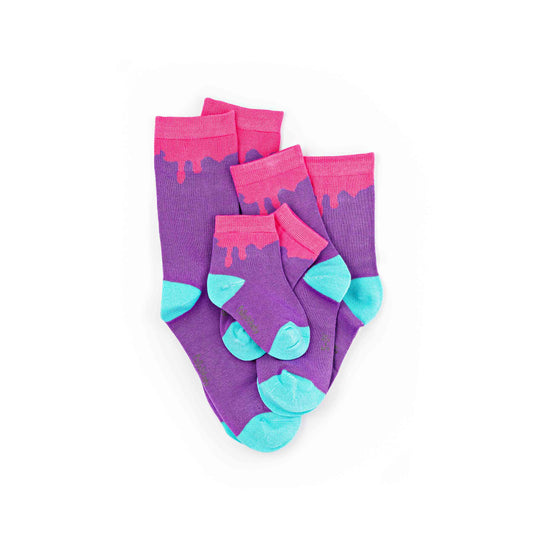 Pink Paint Drip Bamboo Sock (seamless toe)