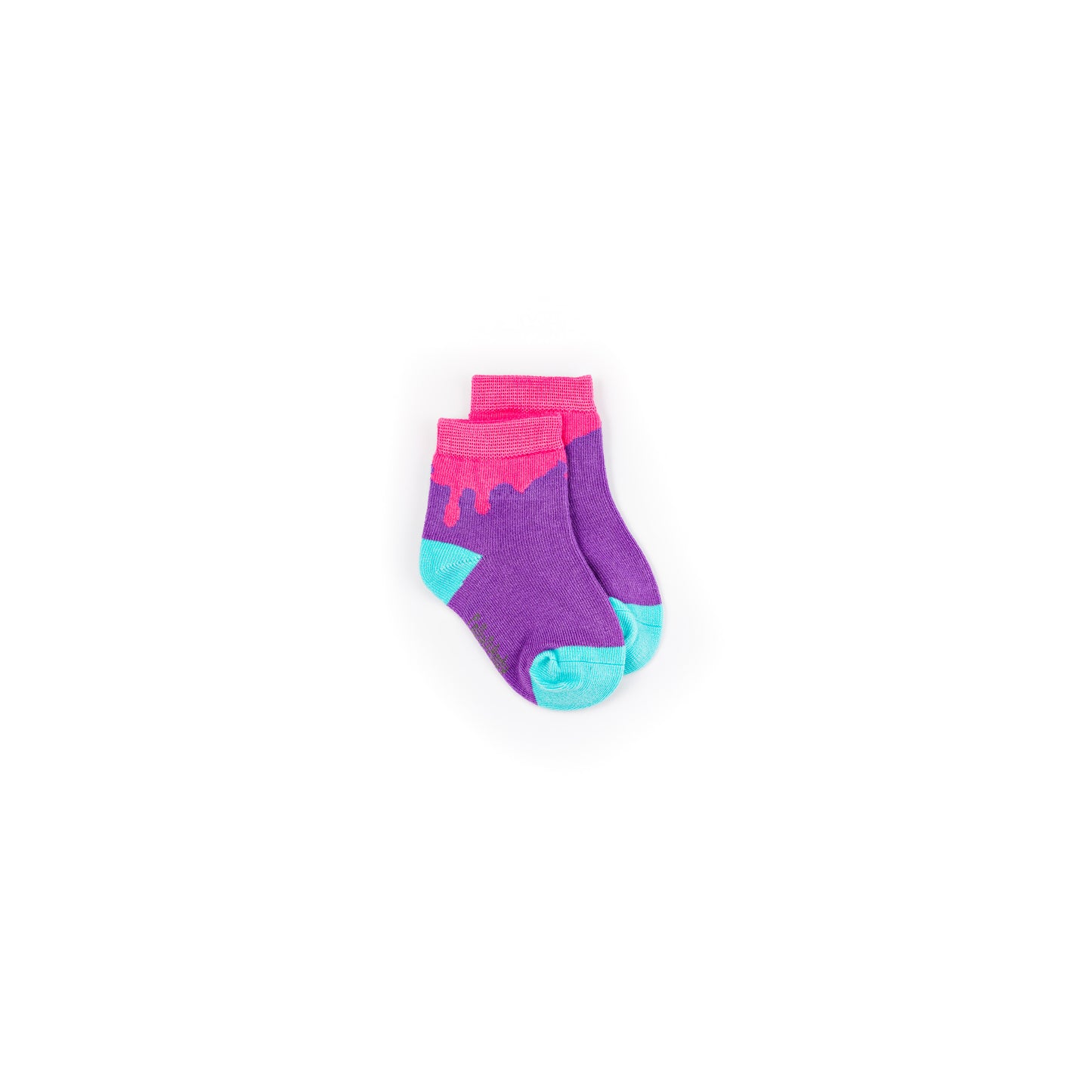 Pink Paint Drip Bamboo Sock (seamless toe)