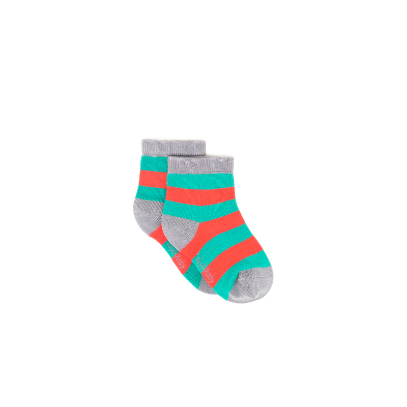 Green & Red Stripe Bamboo Sock (seamless toe)