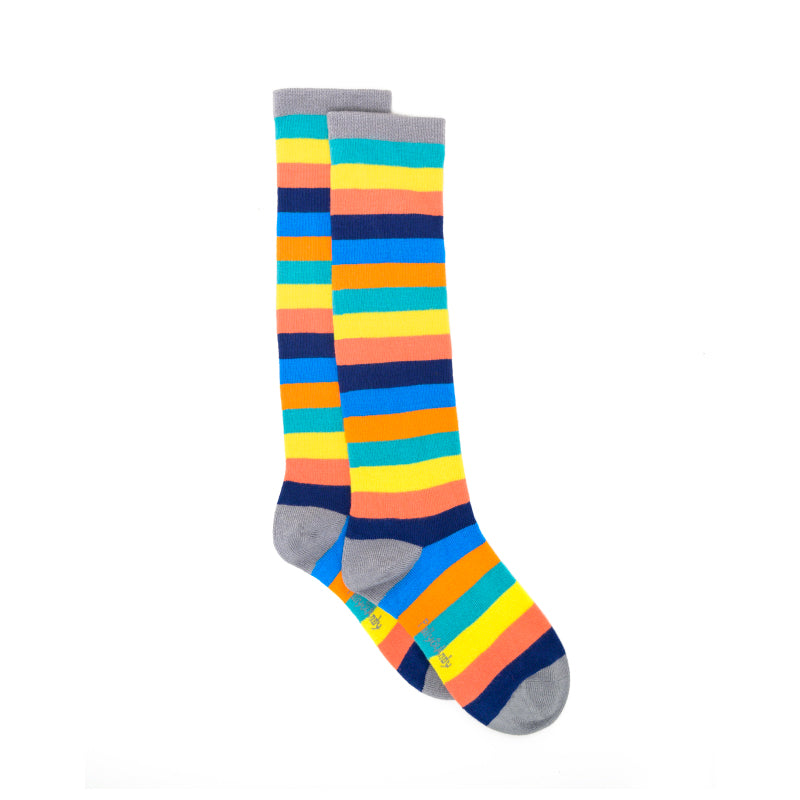 Knee High Rainbow Stripe Bamboo Sock (seamless toe)