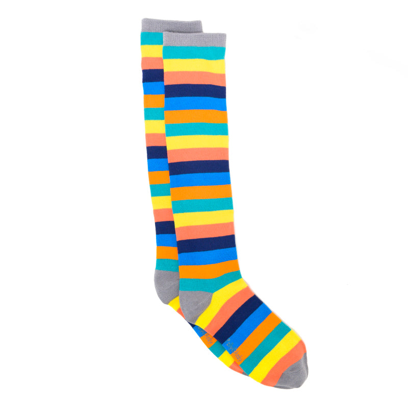 Knee High Rainbow Stripe Bamboo Sock (seamless toe)