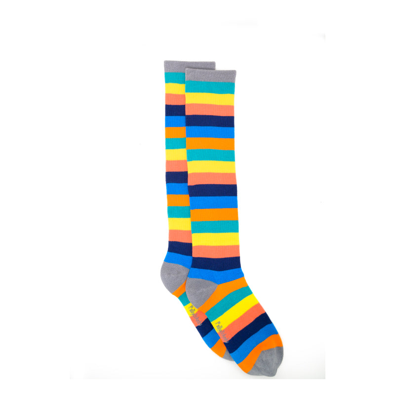 Knee High Rainbow Stripe Bamboo Sock (seamless toe)