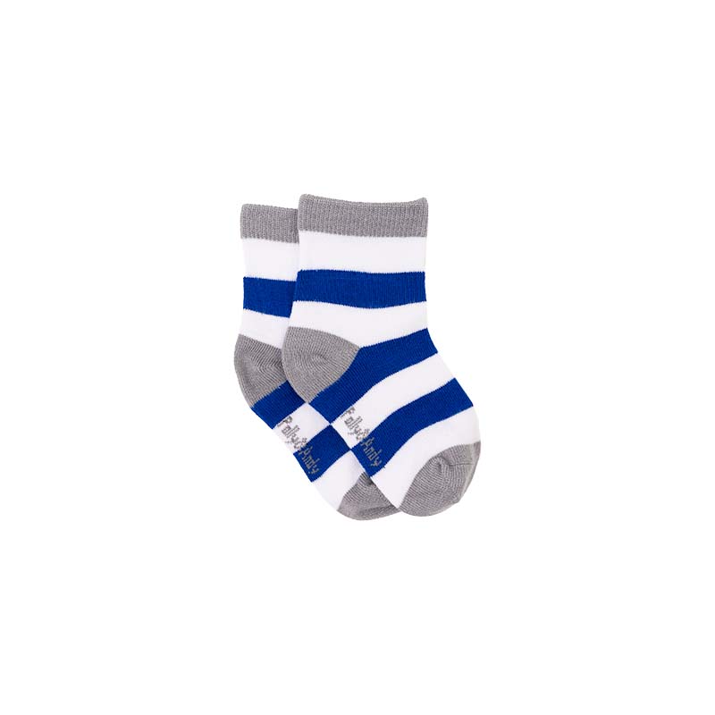 Blue & White Stripe Bamboo Sock (seamless toe)