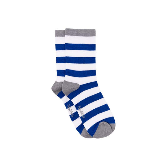 Blue & White Stripe Bamboo Sock (seamless toe)