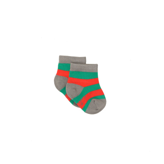 Christmas Green & Red Stripe Bamboo Sock (seamless toe)