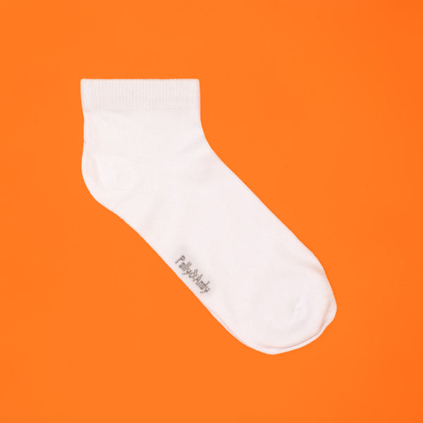 White Bamboo Ankle Sock (seamless toe)